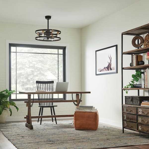 Cavelli 13 in. Indoor Satin Natural Bronze Downrod Mount Fandelier Ceiling Fan with LED Bulbs with Wall Control Included