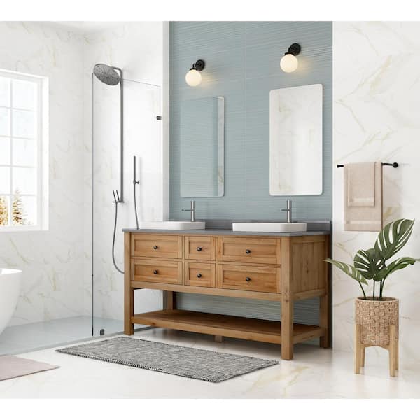 Dual Bath Vanity With Drop Down Middle Drawers Design Ideas