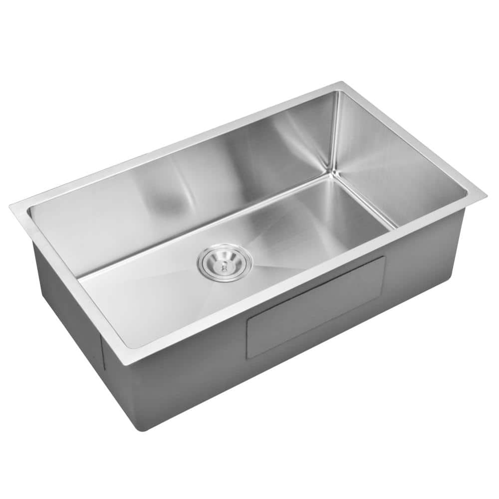 32" Stainless Steel Single Bowl Undermount Kitchen Sink
