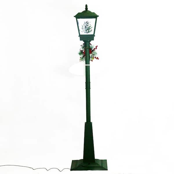 Fraser Hill Farm 71 in. Green Christmas Square Street Lamp with