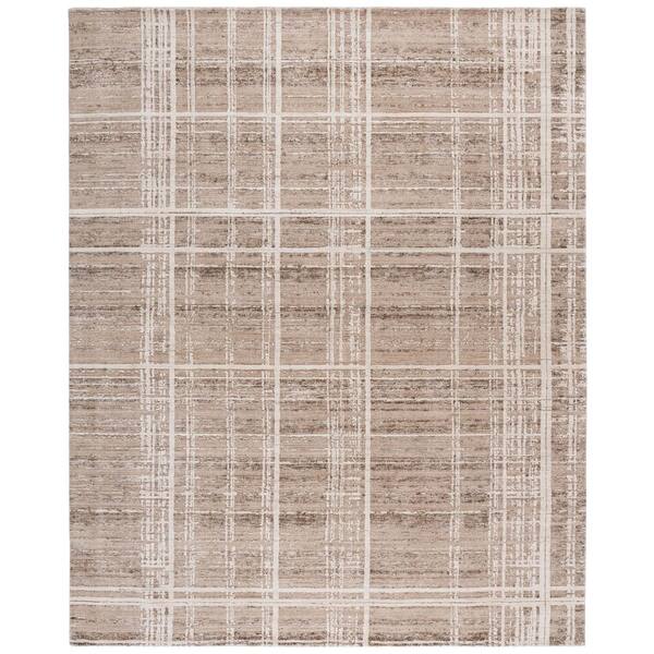 Bedford 10 x 14 Light Brown/Ivory Plaid Area Rug