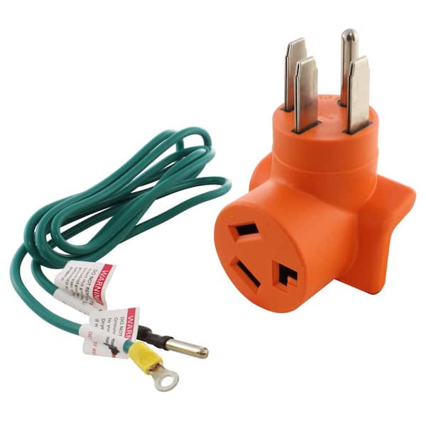 AC WORKS 4-Prong 14-50P Plug to 30 Amp 3-Prong Dryer 10-30R Adapter Range/Generator Outlet to 3-Prong Dryer Adapter