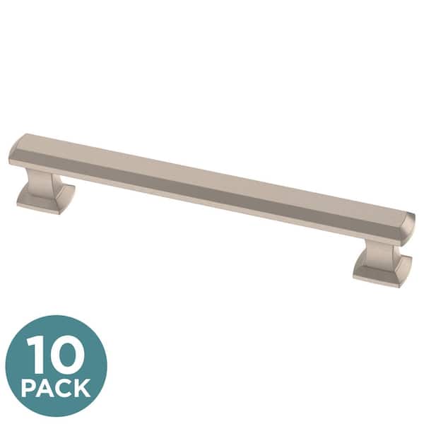 (10-Pack) Chamfered Slim Bar 5-1/16 in. (128 mm) Classic Satin Nickel Cabinet Handle Drawer Bar Pulls