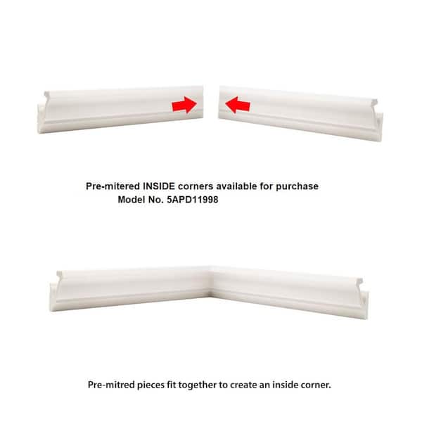American Pro Decor Trim Fast WM 49 3 in. x 2 in. x 96 in. Plain Polystyrene Peel and Stick Crown Moulding 48 LF (6-Pack)