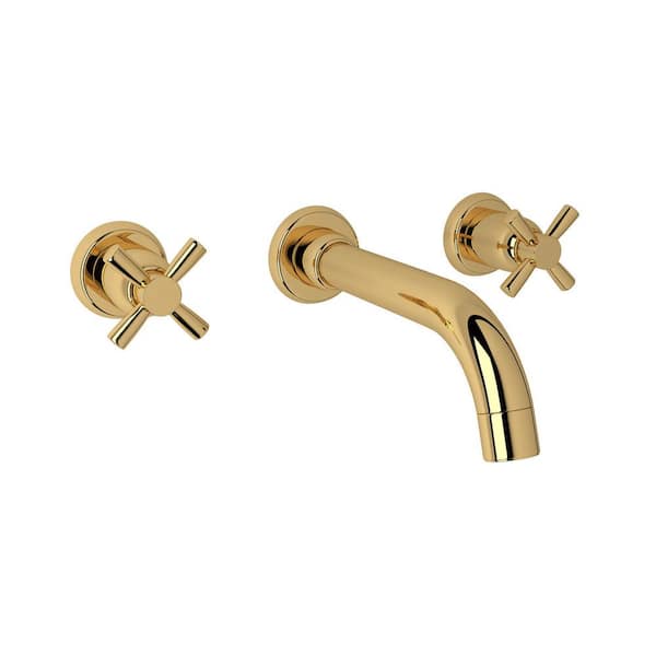 ROHL Holborn Double Handle Wall Mounted Faucet in English Gold