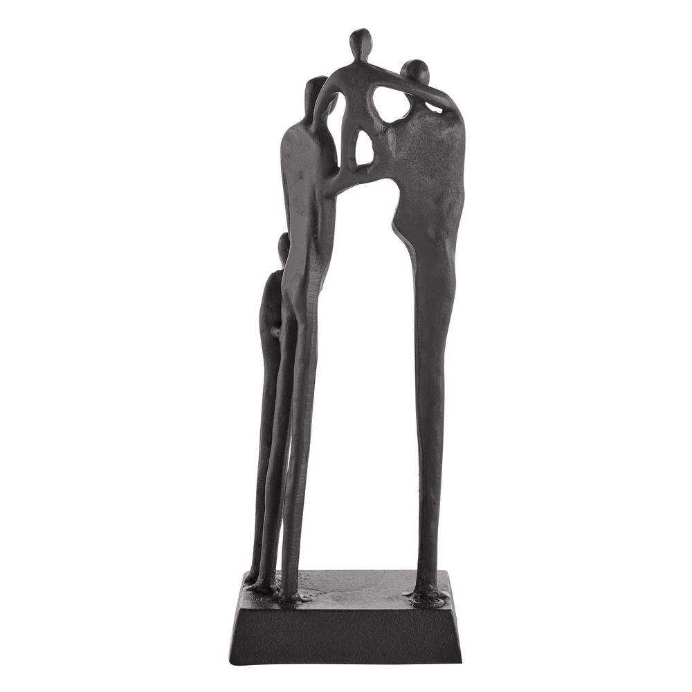 Brown Cast Iron Abstract Family of Four Sculpture