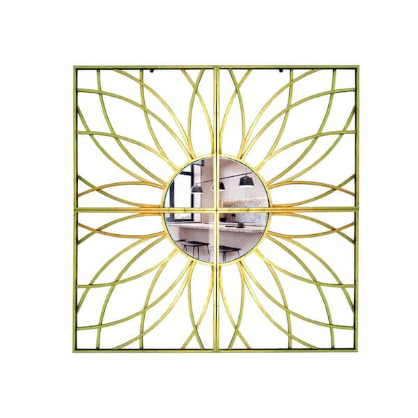 Unbranded 39.37 in. x 39.37 in. Modern Round Framed Metal Frame Wall Mirror