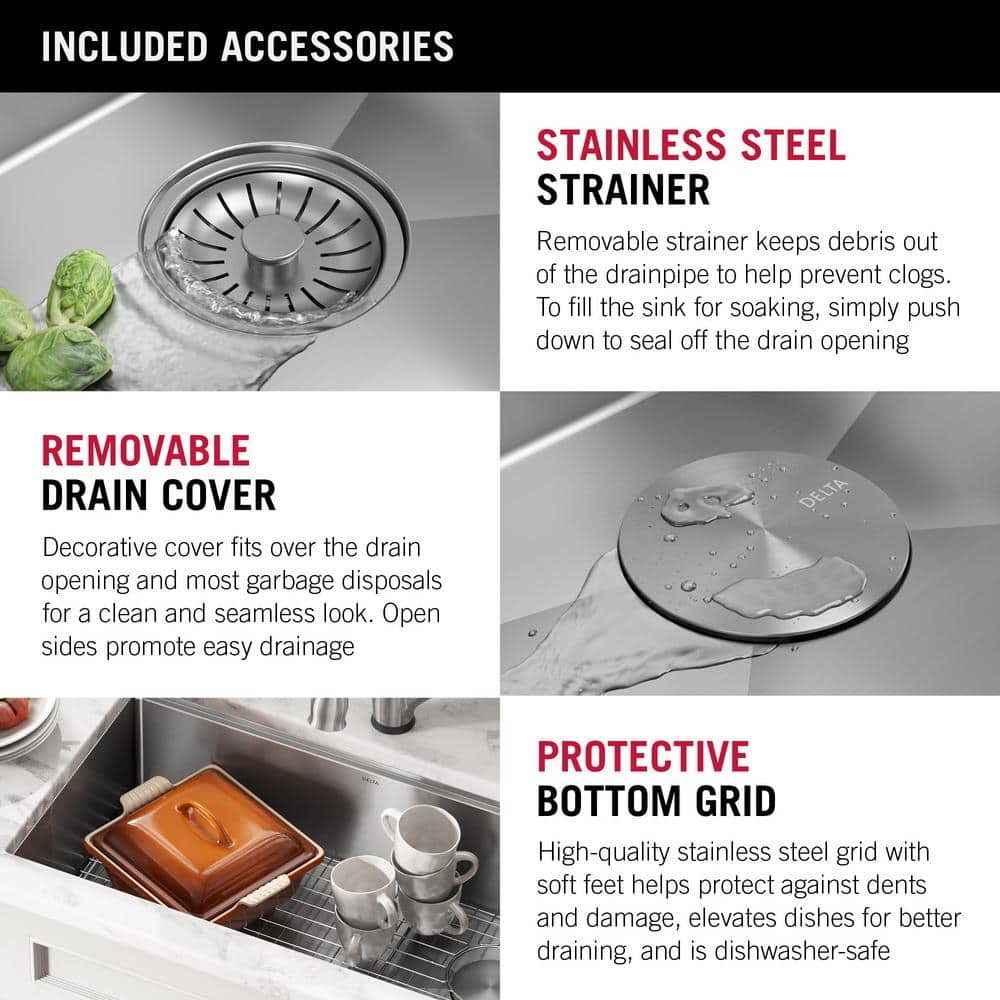 30-Inch Stainless Steel Undermount Single Bowl Workstation Sink