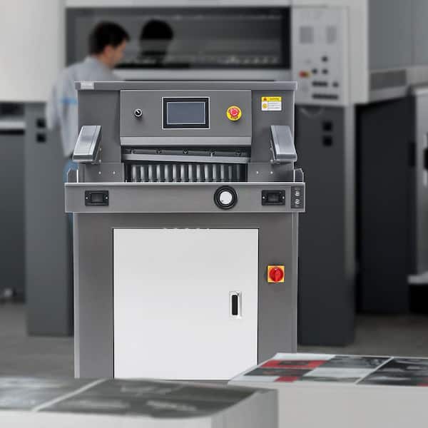 Electric Paper Cutter 20.28 in. Tile Cutter with Steel Blade, Casters and 7 in. Touchscreen, Electric Guillotine Trimmer