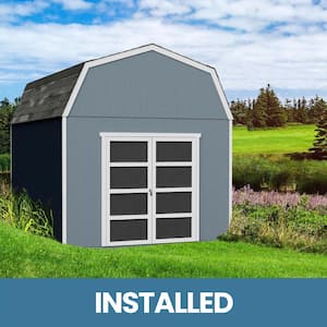 Professionally Installed Braymore 10 ft. x 10 ft. Outdoor Wood Shed with Smartside-Driftwood Grey Shingles (100 sq. ft.)