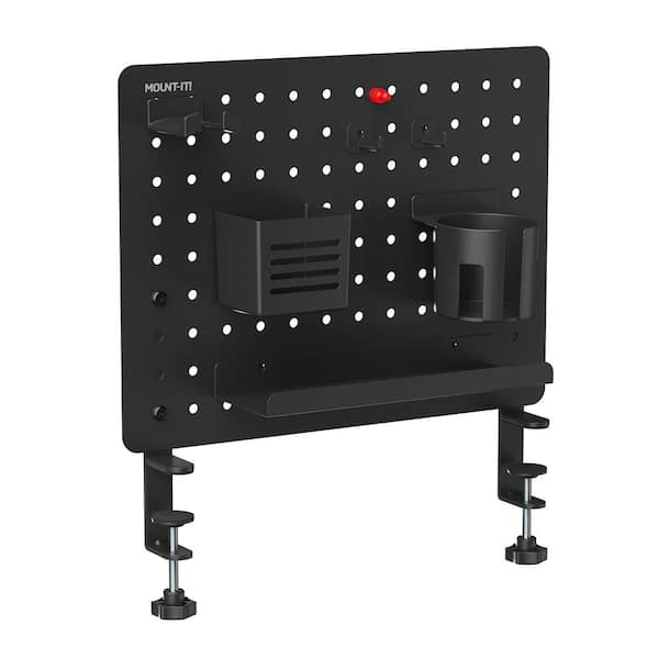 16.5 in. Height x 18.5 in. Width Black Clamp-On Pegboard Organizer