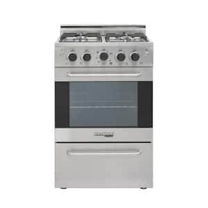 Prestige 24 in. 2.3 cu. ft. Gas Range with Convection Oven and Sealed Burners in Stainless Steel