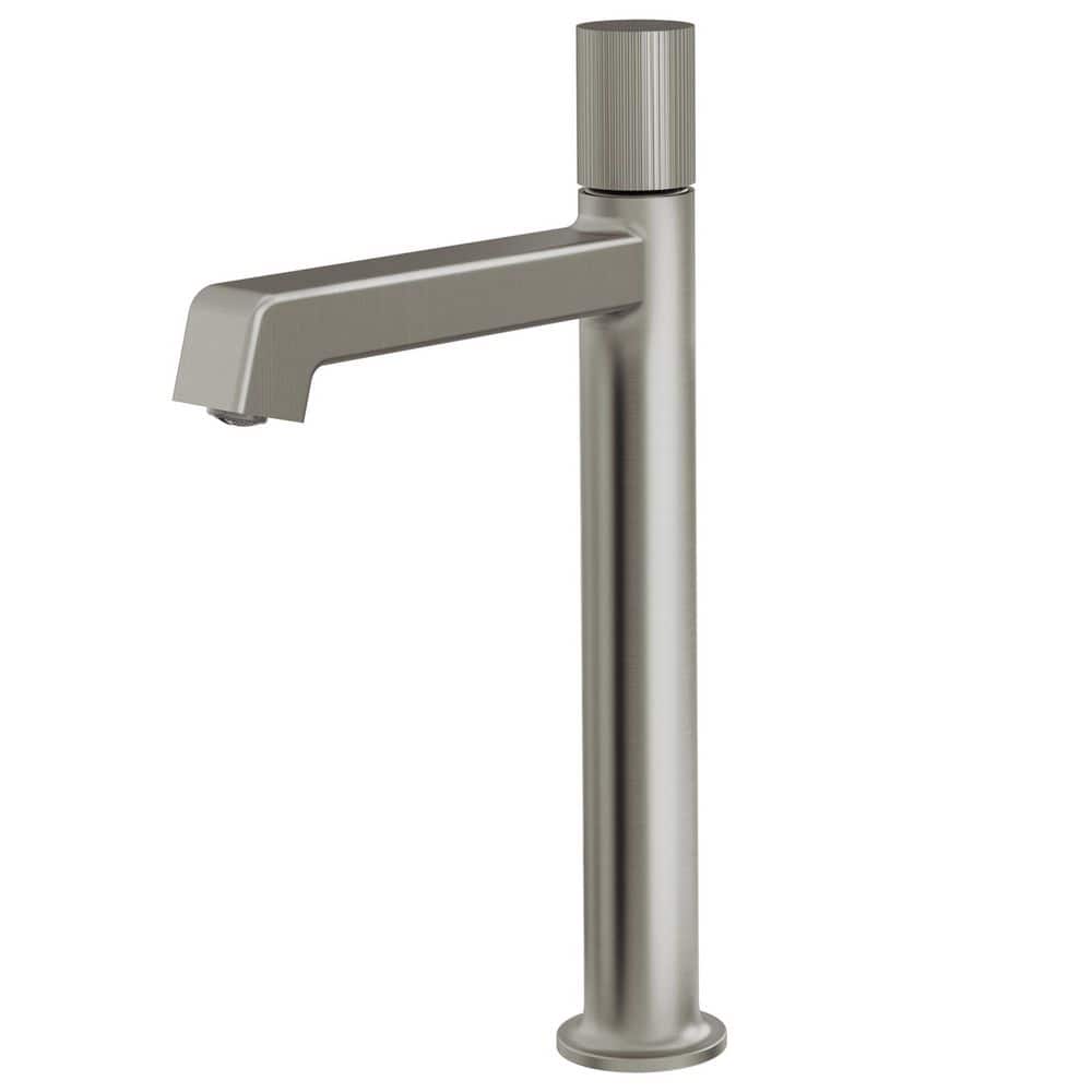 13 in. Tall Heavy-Duty Brass Vessel Sink Faucet with Pop-Up Drain, Spot-Resistant Handle in Brushed Nickel price history on PriceWatchPro