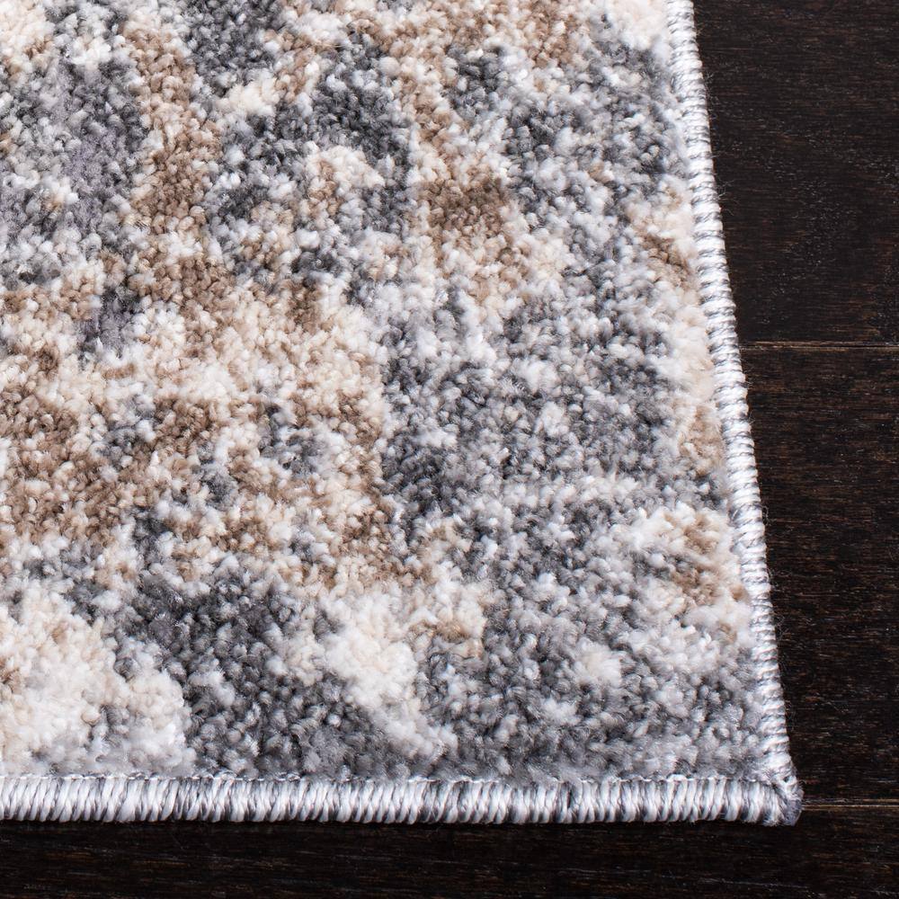 Aston Calanthia Light Grey & Grey Abstract Synthetic Runner Rug, 2' x 9'