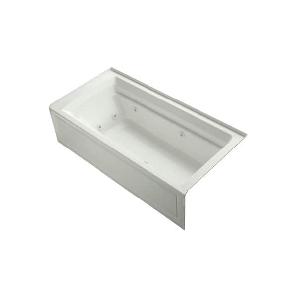 KOHLER Archer 72 in. x 36 in. Right Drain Rectangular Alcove Whirlpool Bathtub with Integral Apron in Dune