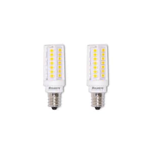 60 - Watt Equivalent Warm White Light T6 (E12) Candelabra Screw, Dimmable Clear LED Light Bulb 2700K (2-Pack)