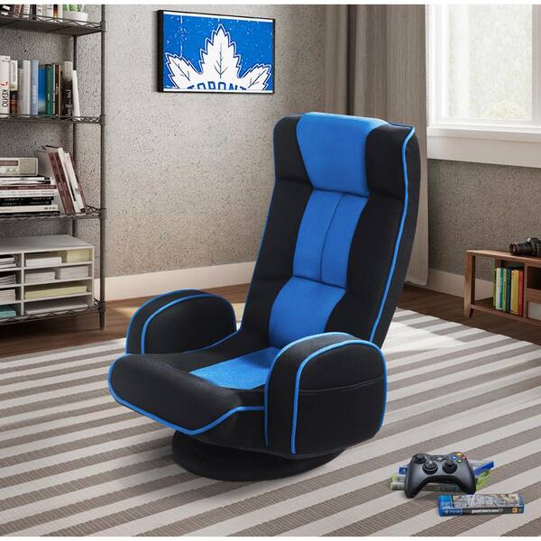 Sunjoy Commander 32 in. Blue Polyester Swivel-Rocker Gaming Chair