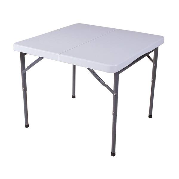 Plastic Development Group 1 Piece 34 In White Metal Foldable Card Table 858790005114 White Metal Foldable Card Table, How Tall Is A Folding Card Table