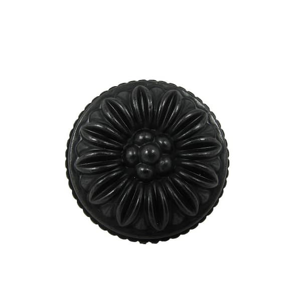 Stone Mill Hardware Dahlia 1-3/8 in. Antique Black Round Cabinet Knob (25- Pack) CP82112-BA-K25 - The Home Depot