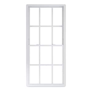 36 in. x 62 in. 50 Series Low-E Argon SC Glass Double Hung White Vinyl Replacement Window with Grids, Screen Incl
