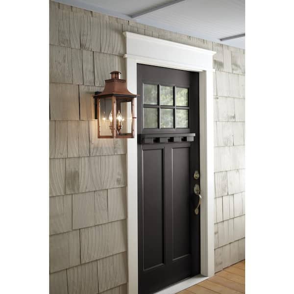 Chalmers 1-Light Aged Copper Outdoor Wall Lantern Sconce