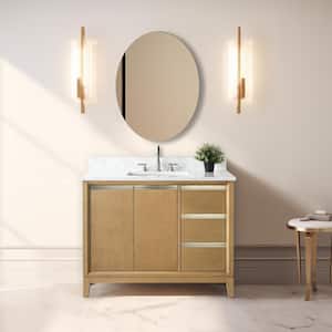 42 in. W x 22 in. D x 34 in. H Single Sink Bathroom Vanity in Natural Oak with Engineered Marble Top