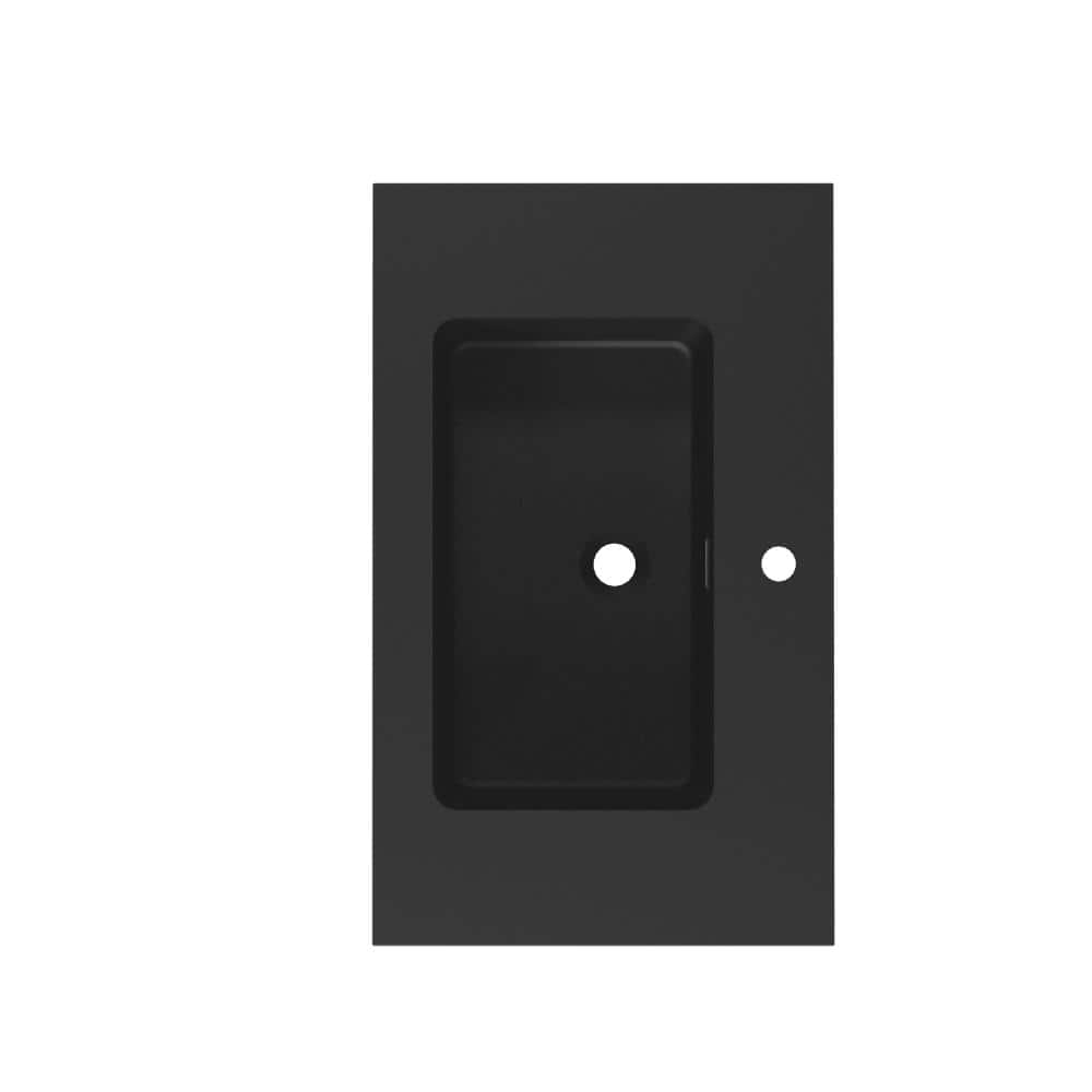 30 in. Quartz Bathroom Sink in Matt Black with Integrated Bowl price history on PriceWatchPro