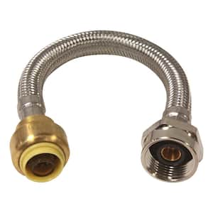 1/2 in. Push x 7/8 in. C x 12 in. Braided Stainless Steel Flexible Toilet Connector