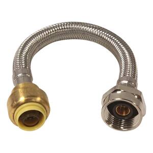 1/2 in. Push x 7/8 in. C x 20 in. Braided Stainless Steel Flexible Toilet Connector
