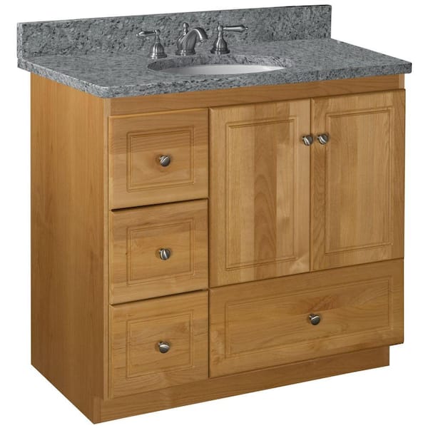 Simplicity by Strasser Ultraline 36 in. W x 21 in. D x 34.5 in. H Bath Vanity Cabinet without Top in Natural Alder