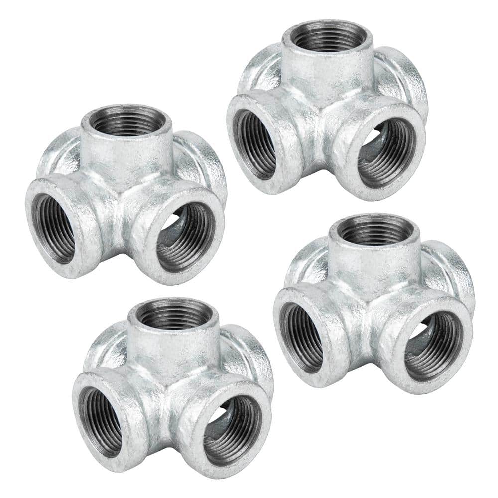 1/2 in. 5-Way Galvanized Iron Cross with Side Outlet Fitting (4-Pack) price history on PriceWatchPro