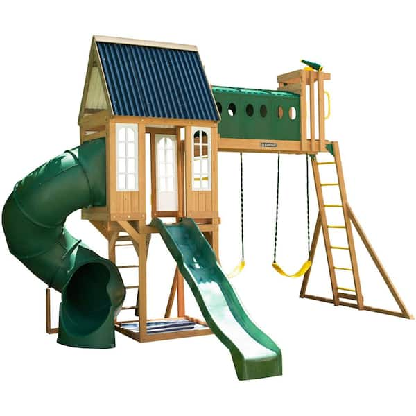 KidKraft Skyway Resort Wooden Outdoor Playset F29340WY - The Home Depot