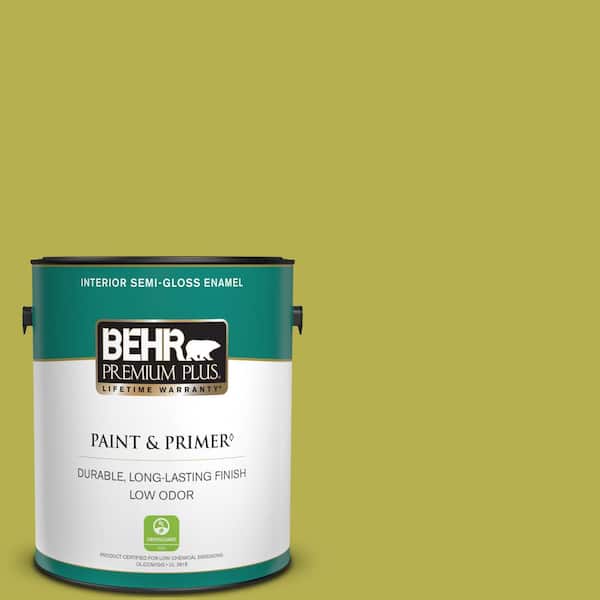 BEHR PREMIUM PLUS 1 gal. #P350-6 Laser Semi-Gloss Enamel Low Odor Interior Paint & Primer