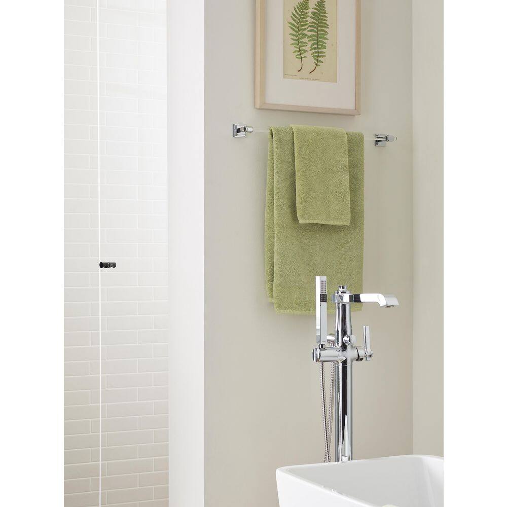 Glacio 24-Inch Clear and Chrome Wall Mounted Towel Bar