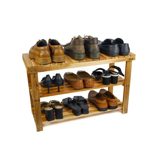 Wood Shoe Rack Bench Strong for Entryway frontdoor Bathroom Brown