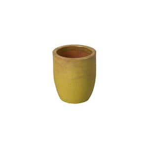 12 in. x 12 in. x 15 in. H, Yellow Ceramic Large Planter