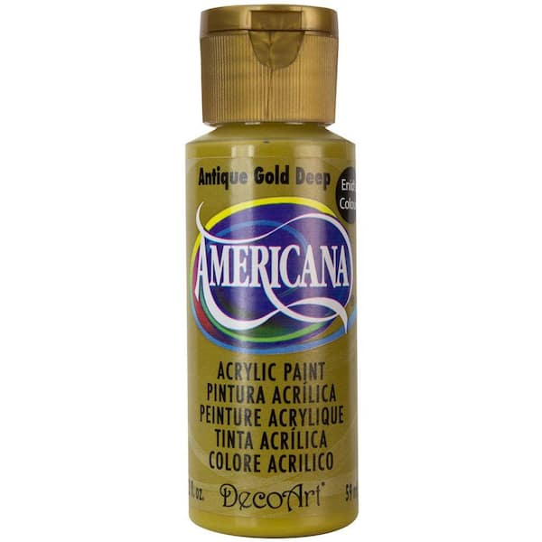 DECOART AMERICANA ACRYLIC PAINT- ANTIQUE GOLD (2oz) - Scrapbooking and  Paper Crafts