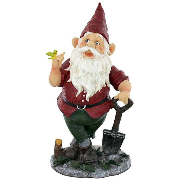 Design Toscano 15.5 in. H Birdy and Spader The Garden Gnome Statue