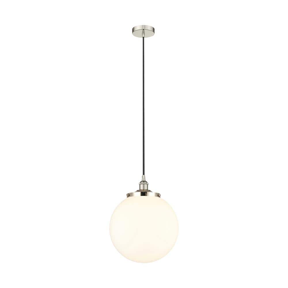 Beacon 100-Watt 1-Light Polished Nickel Standard Mini Pendant Light with Painted Glass Shade, No Bulbs Included price history on PriceWatchPro