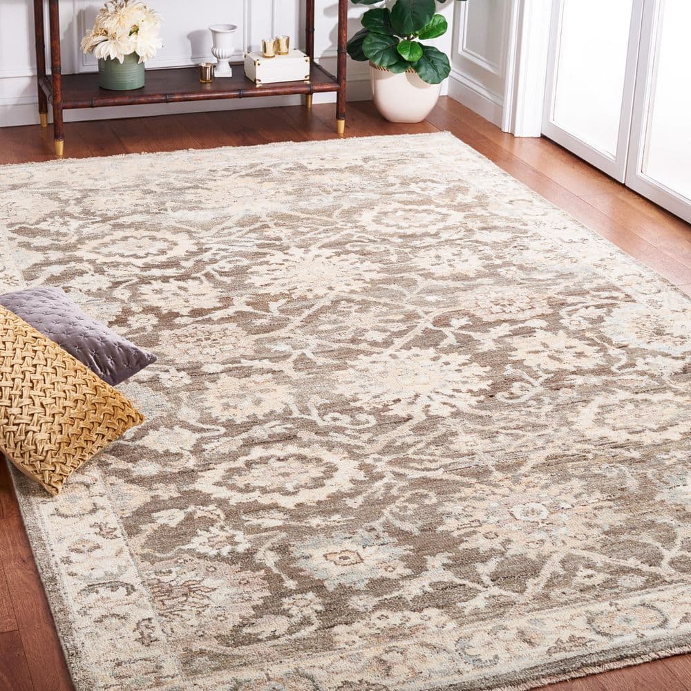 Oushak 6 ft. x 9 ft. Gray/Ivory Distressed Ornate Oriental Area Rug price history on PriceWatchPro