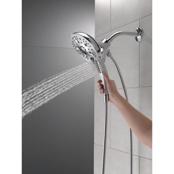 In2ition 5-Spray Patterns 2.5 GPM 6.25 in. Wall Mount Dual Shower Heads in Lumicoat Chrome