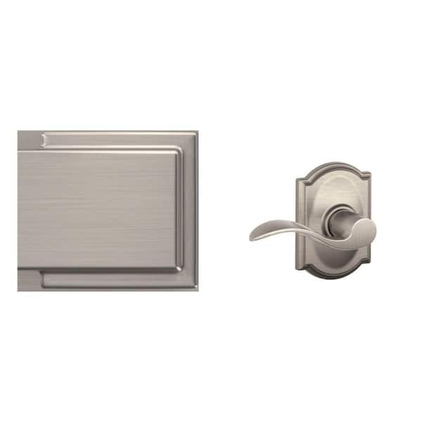 Camelot Satin Nickel Electronic Smart Wifi Deadbolt and Accent Satin Nickel Passage Door Handle Combo