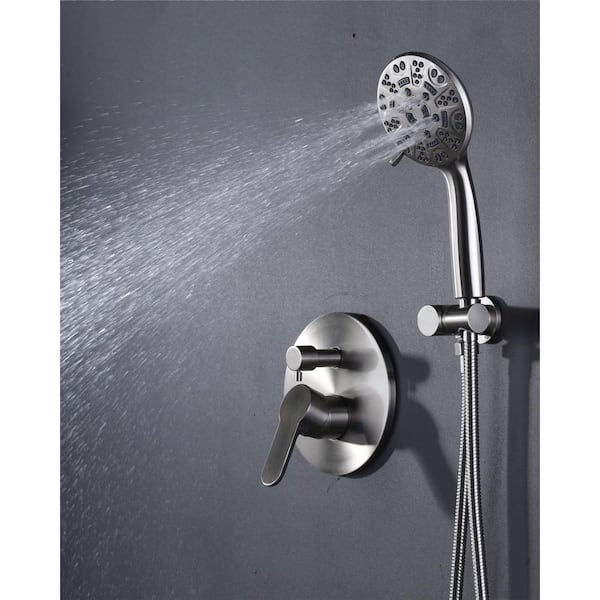 1-Spray 7.68 in. Single Wall Mount Fixed Rain Shower Head in Green 1-Spray 7.68 in. Single Wall Mount Fixed Rain Shower Head in Green