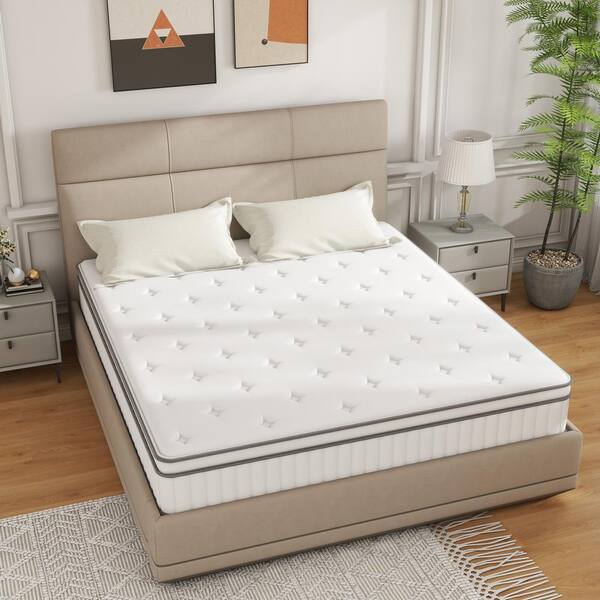 WONDER COMFORT Twin Medium Firm Cool Gel Memory Foam Hybrid Mattress 10 in. Bed in a Box Mattress with Pocketed Coils KL JBM 10IN T