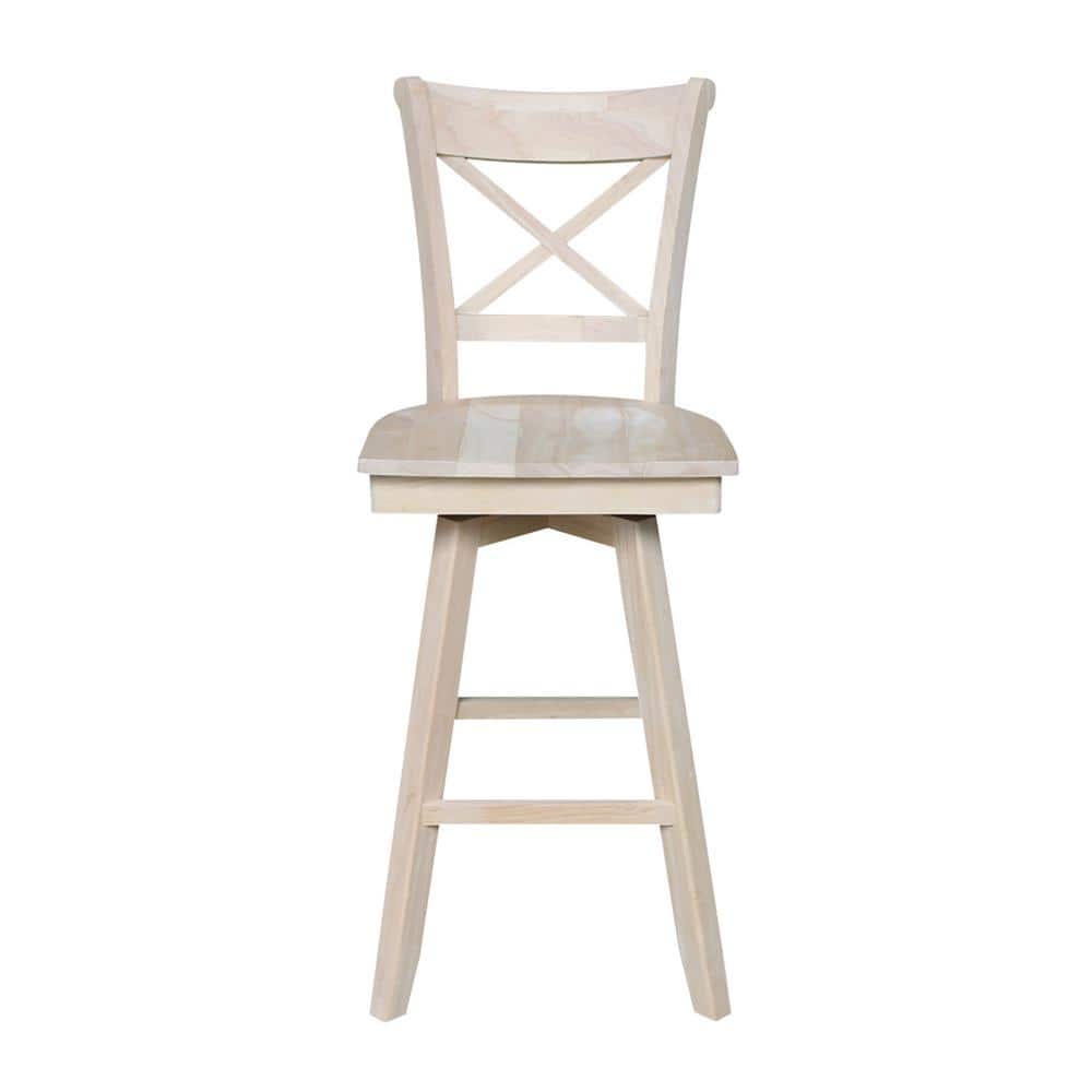 Charlotte 24" Unfinished Solid Wood Swivel Counter Height Stool
