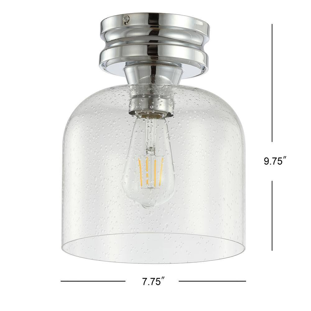 Domenic 7.75" Chrome Glass LED Flush Mount Light