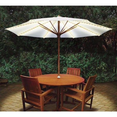 Blue Star Group Brella Lights Patio Umbrella Lighting System With Power Pod 8 Rib Bl078 The Home Depot Blue Star Group Brella Lights Patio, Large Patio Umbrellas With Lights
