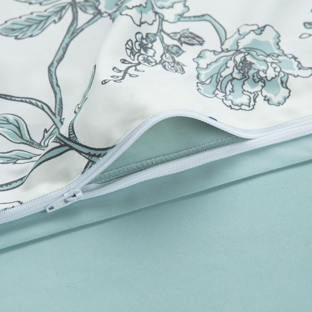 Sage Green French Toile Microfiber Duvet Cover Set