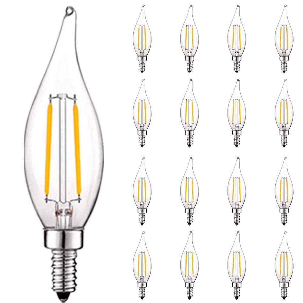 40-Watt Equivalent CA11 Dimmable Edison LED Light Bulbs UL Listed 2700K Warm White (16-Pack)