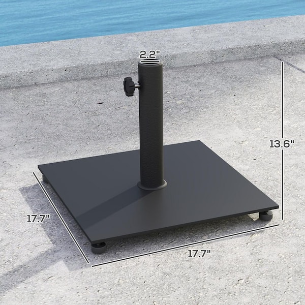 flat patio umbrella base 95 lb. Steel Plate with Wheels and hospitality spaces Metal Square Patio Umbrella Base